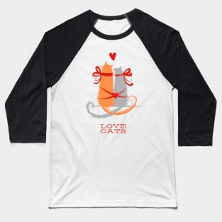 Valentine's Day Love Cats Lovecats Baseball T-Shirt